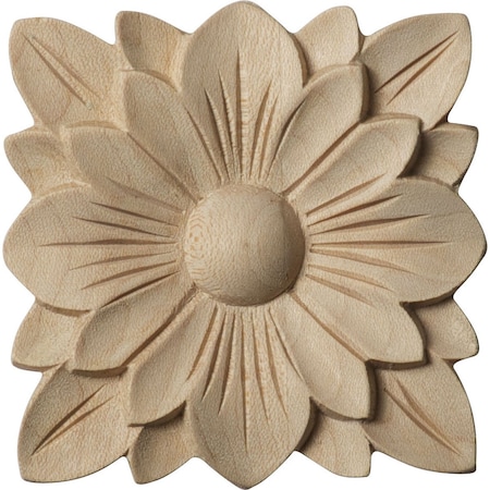 Ekena Millwork 2 3/4"W x 2 3/4"H x 1/4"P Springtime Square Rosette, Alder ROS02X02SPAL